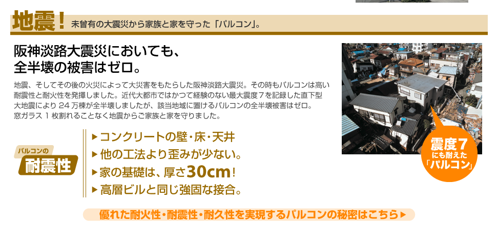 地震！　未曾有の大震災から家族と家を守った「パルコン」。